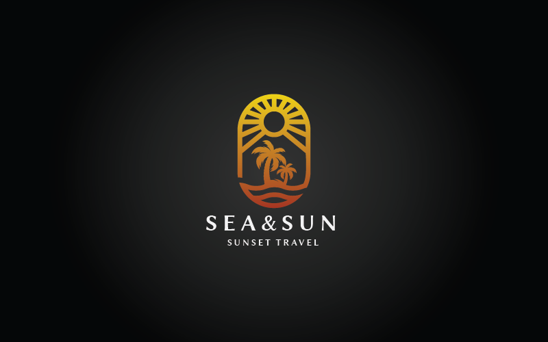 Modèle de logo Sea and Sun v.10 Pro