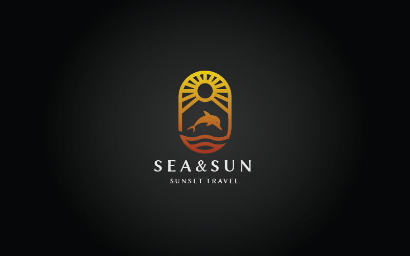 Modello di logo Sea and Sun v.5 Pro