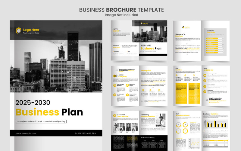 Modern konsept ve minimalist düzen ile iş planı minimalist broşür şablonu