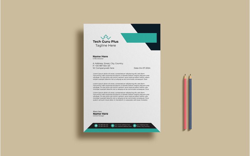 Papier à en-tête d'entreprise Design minimaliste gratuit