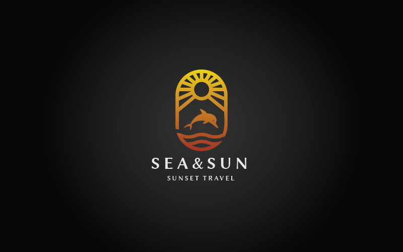Шаблон логотипа Sea and Sun v.5 Pro