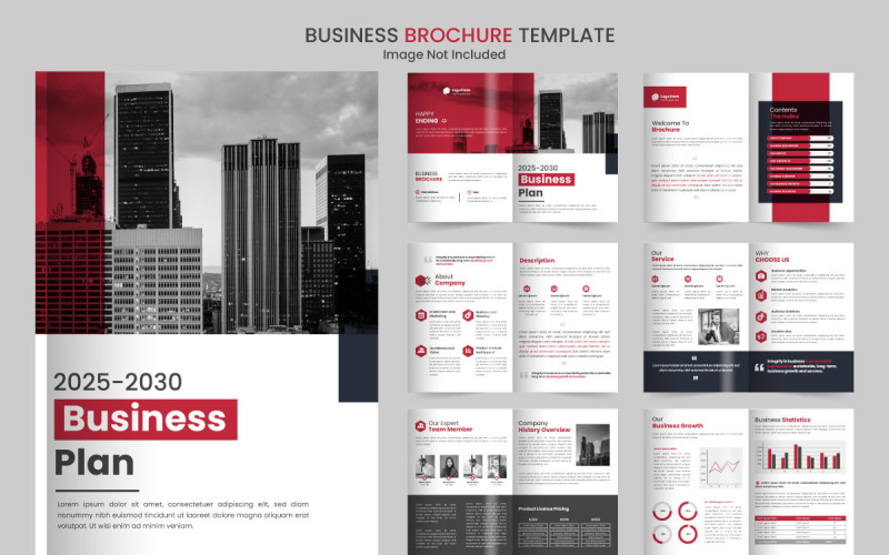 Zakelijk plan minimalistisch brochure sjabloon concept