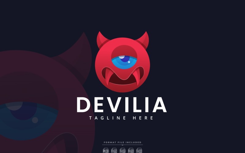 Design de Modelo de Logo Red Devil