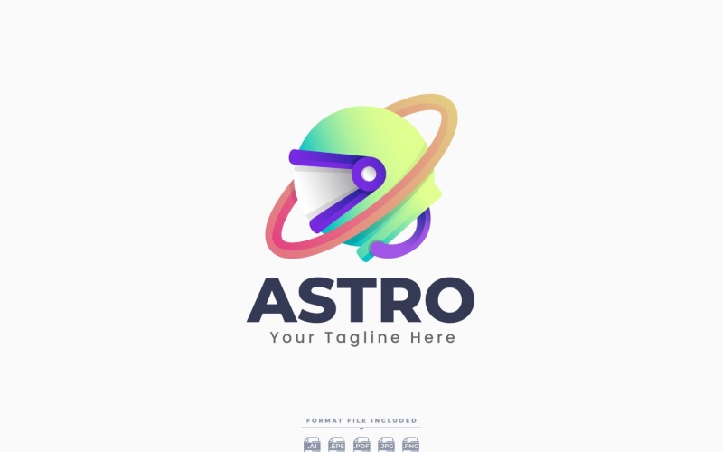 Design de modelo de logotipo de astronauta