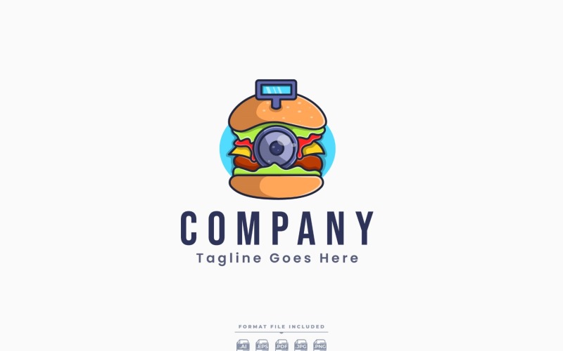 Diseño de plantilla de logotipo de comida de hamburguesa