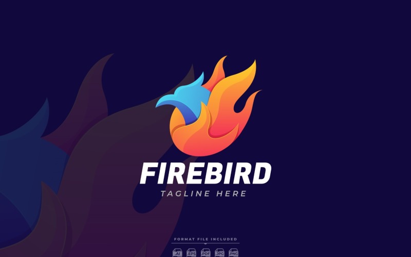 Diseño de plantilla de logotipo de pájaro de fuego