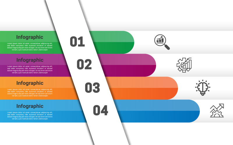 Diseño infográfico de pasos vectoriales simples
