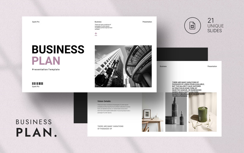 Präsentationslayout für den Unternehmens-Businessplan