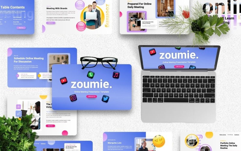 Zoumie – Online találkozó Googleslide sablonok
