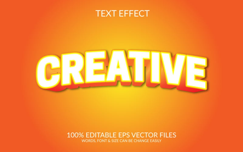 Creative 3D Editable Vector Eps Text Effect Template