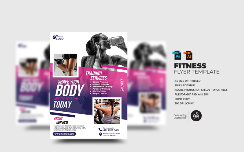 Fitness Business Card Corporate identity template