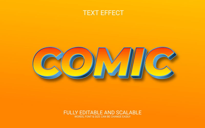 Komiksová plně upravitelná šablona textového efektu