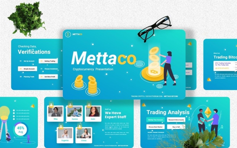 Mettaco - Googleslide-sjablonen voor cryptocurrency