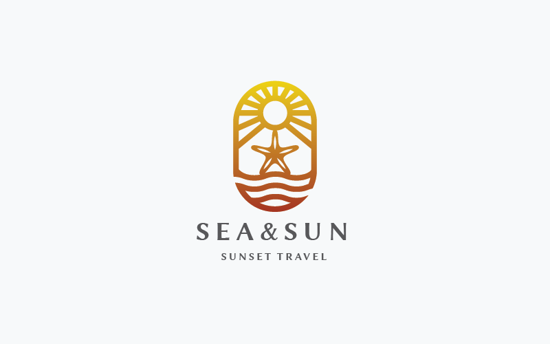 Modello di logo Sea and Sun v.2 Pro