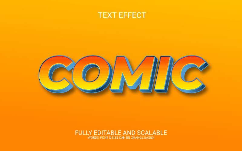Modelo de efeito de texto totalmente editável em quadrinhos