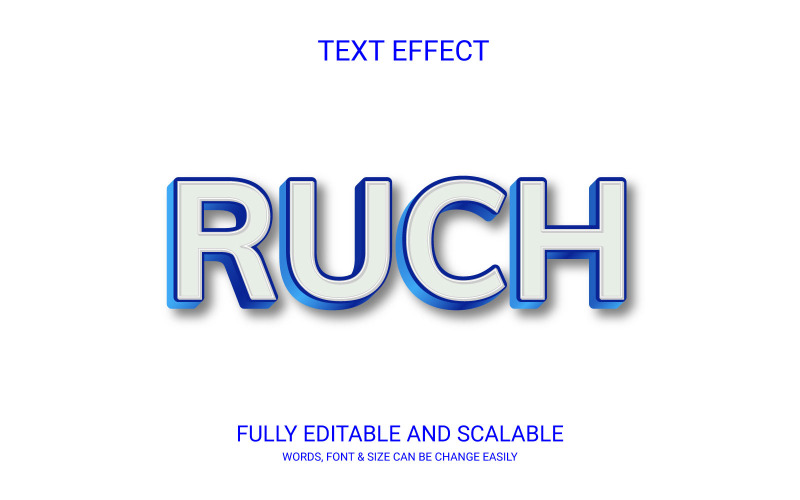 Rush 3D upravitelná vektorová šablona efektu Eps textu