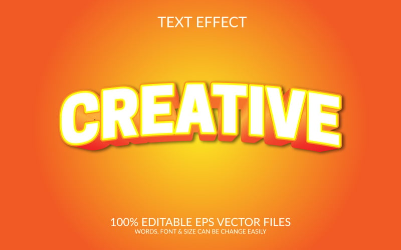 Šablona kreativních 3D upravitelných vektorových textových efektů Eps