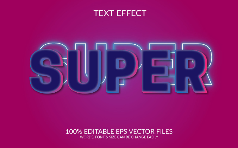 Super edytowalny wektor Eps tekst efekt szablonu projektu
