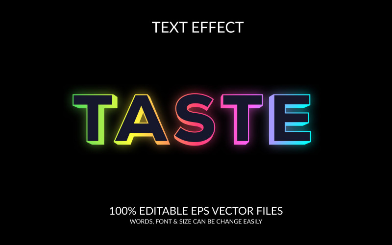 Teste 3D Editable Vector Eps Modello effetto testo