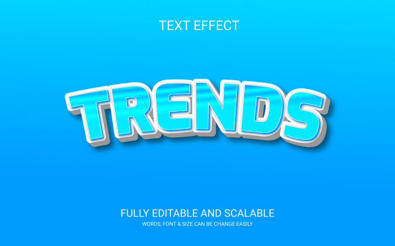 Trends 3D szerkeszthető vektoros Eps szövegeffektus sablon