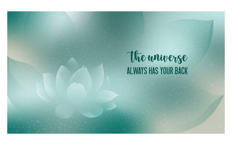 Arrière-plan inspirant 14400x8100px dans un schéma de couleurs vertes avec un message sur l'univers