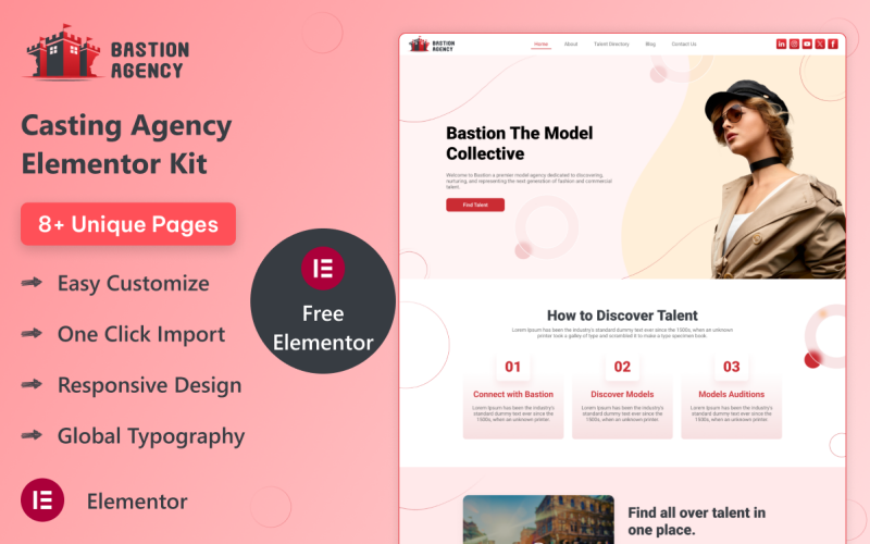 Bástya - Casting Agency Elementor Kit