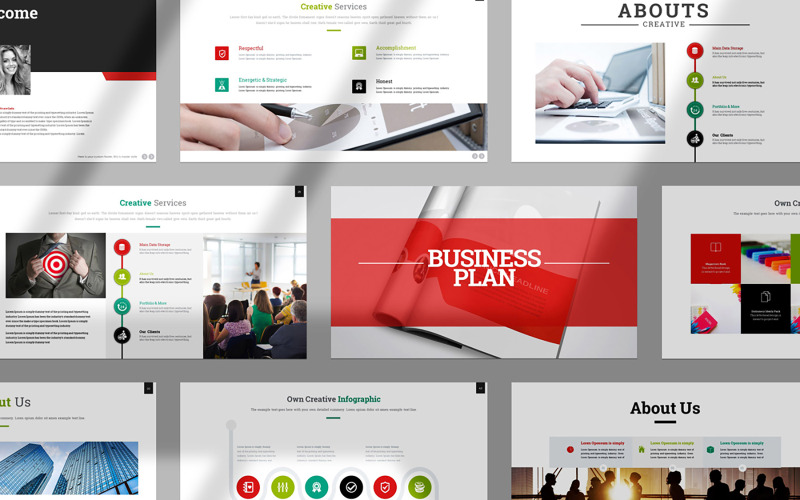 Biznesplan Szablon prezentacji PowerPoint w wielu kolorach