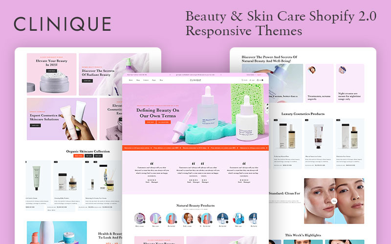 Clinique - Skönhets-, kosmetika- och hudvårdsbutik Multipurpose Shopify 2.0 Responsive Theme