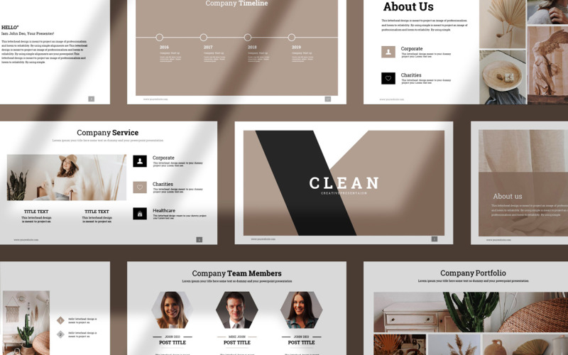 干净的演示文稿 PowerPoint 模板