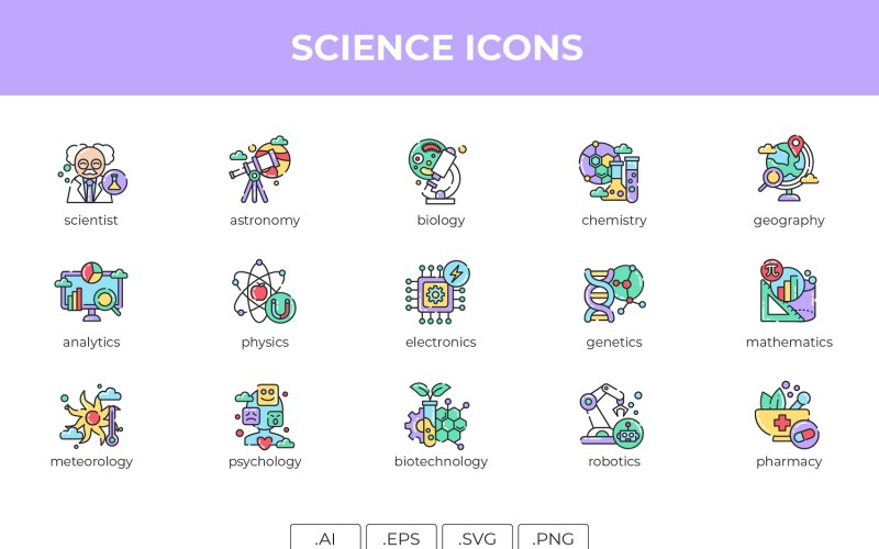 Science Icon Set Template