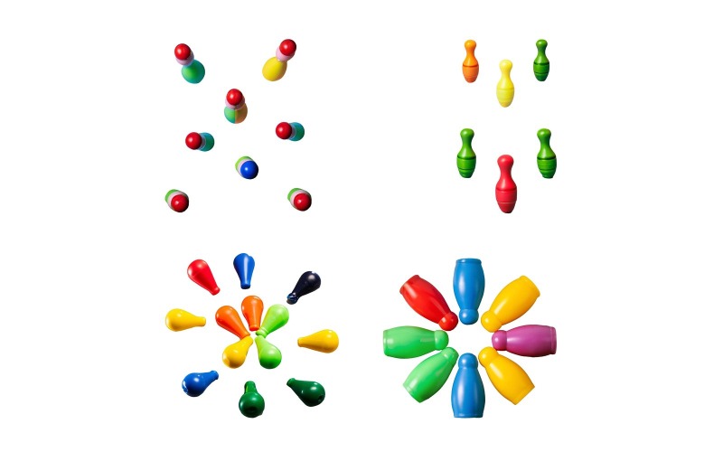 Skittles coloridos isolados em um fundo branco.