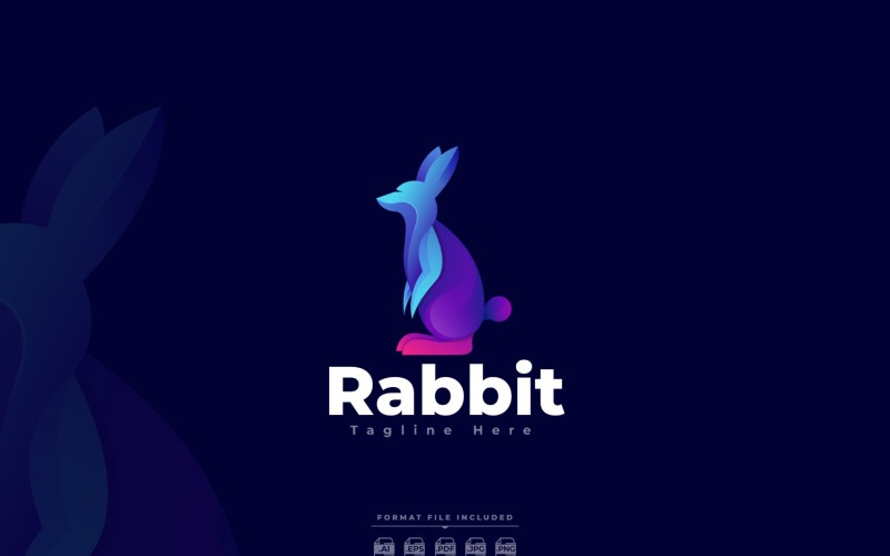 Coniglio colorato Logo Template Design