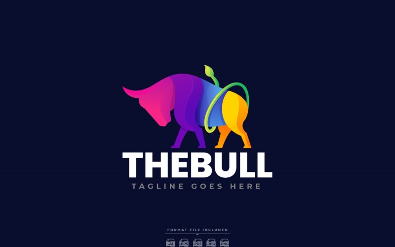 Diseño de plantilla de logotipo de toro colorido
