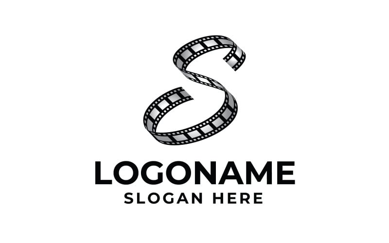 Logo della lettera S per l'illustrazione di vettore del film della striscia