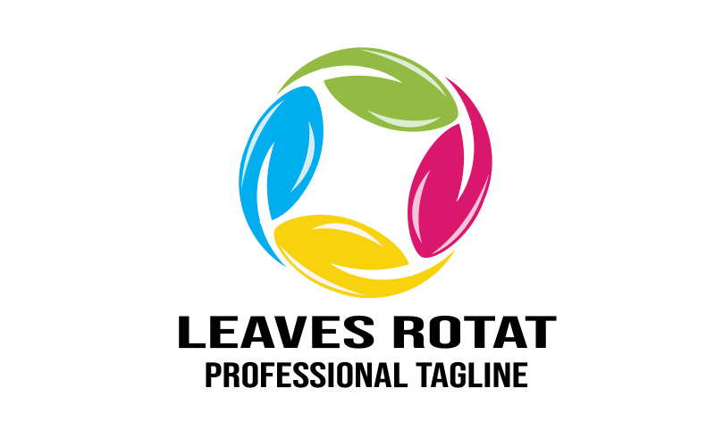 Logo-Vorlage für Blätter-Rotationsdesign
