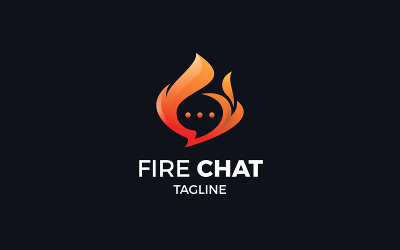 Modelo de logotipo do Fire Chat criativo
