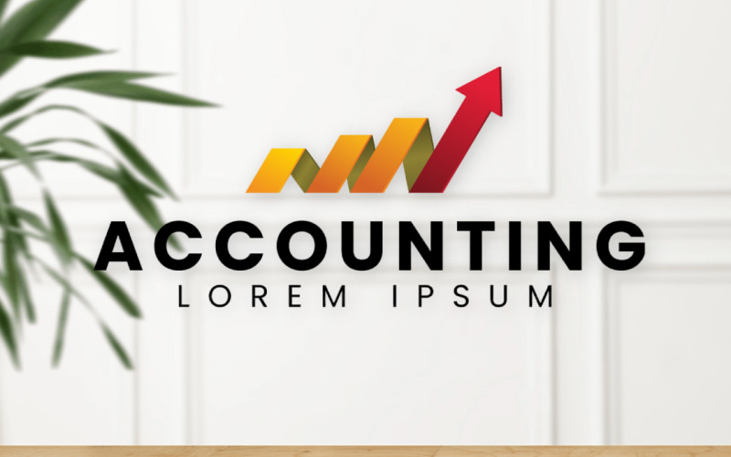 Modelo de logotipo financeiro e contábil crescente
