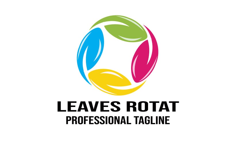 Шаблон логотипа с вращением листьев