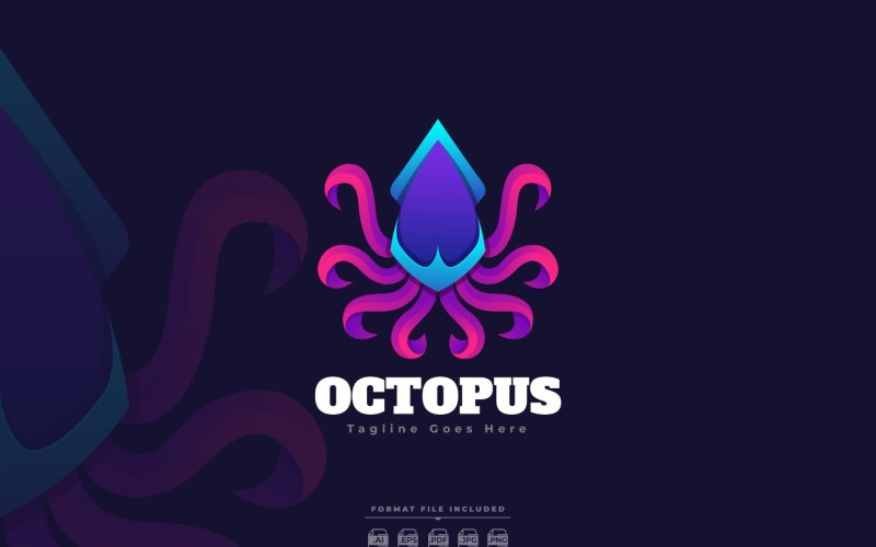 Sea Octopus logotyp malldesign