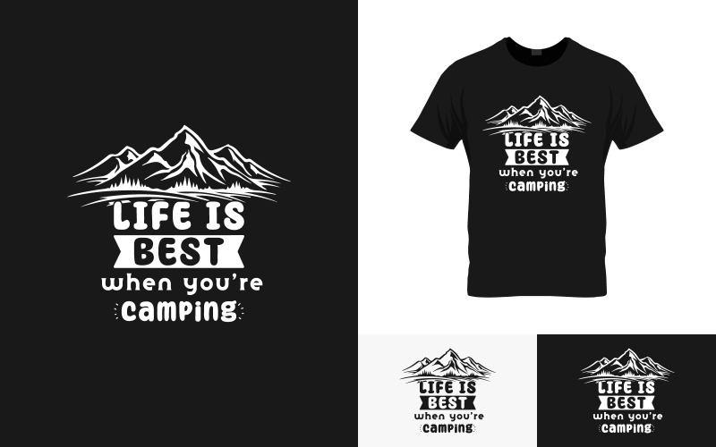 Vektor-Typografie-Berg-T-Shirt-Design-Illustration