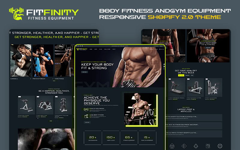 Fitfinity - Tienda de moda deportiva y equipos de fitness corporal Shopify 2.0 Tema adaptable