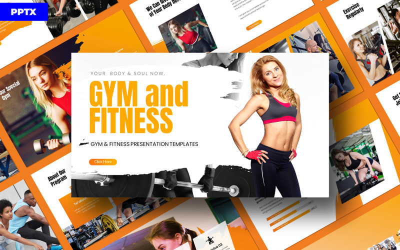 Edzőterem és fitnesz PowerPonit bemutatósablon