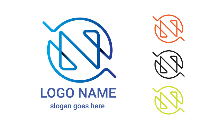 Modelo de logotipo criativo da letra N