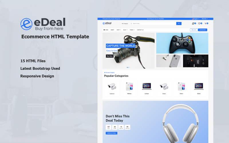 Edeal - 响应式电子商务网站 HTML 模板