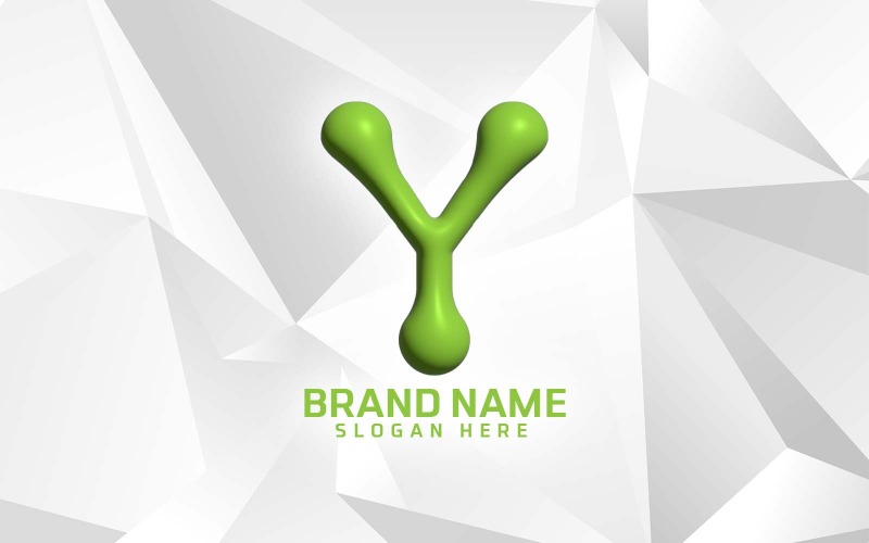 Design do logotipo da marca Y do software de inflação 3D