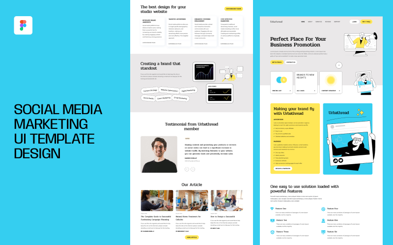 Design von UI-Vorlagen für Social-Media-Marketing