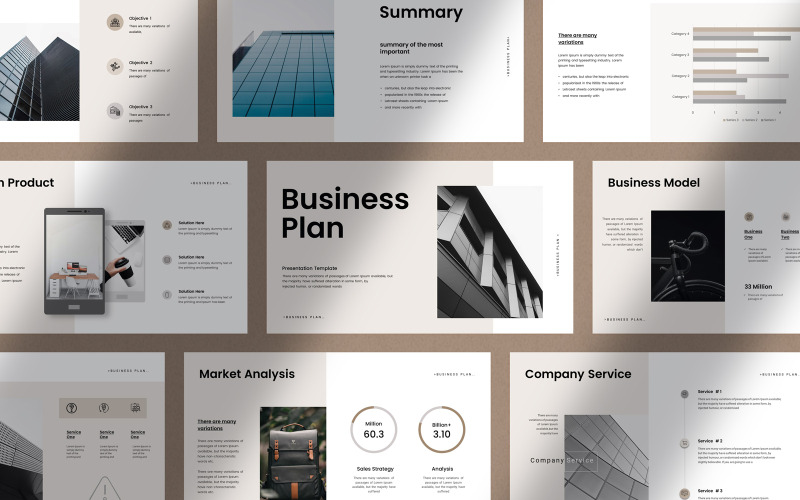 Eenvoudig businessplan presentatiesjabloon