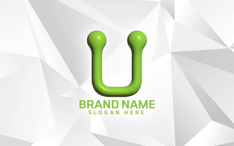 3D Inflate软件品牌U标志设计
