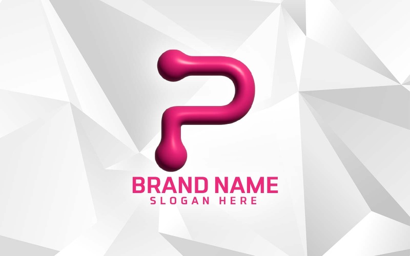 3D Inflate Software Brand P Дизайн логотипу