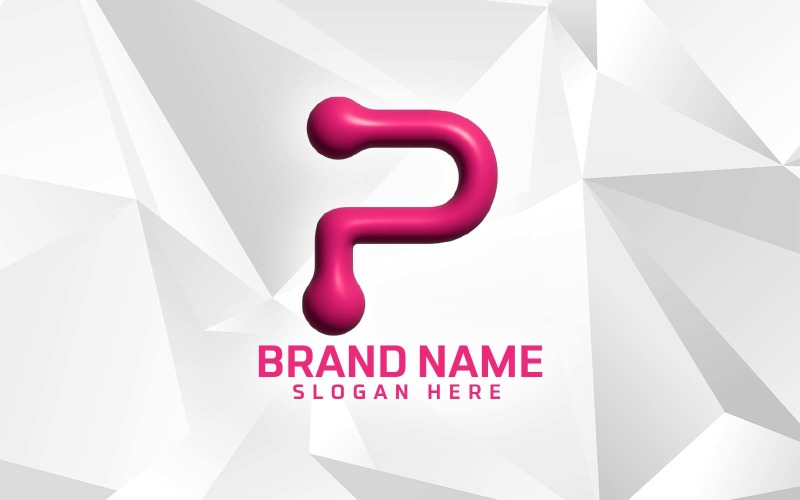 3D Inflate Software Brand P logotyp Design